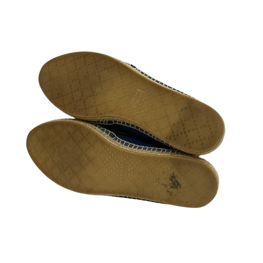 Gucci Microguccissima Blue Leather Espadrilles Size 8‎ GG Monogram Made in Spain - Picture 11 of 12